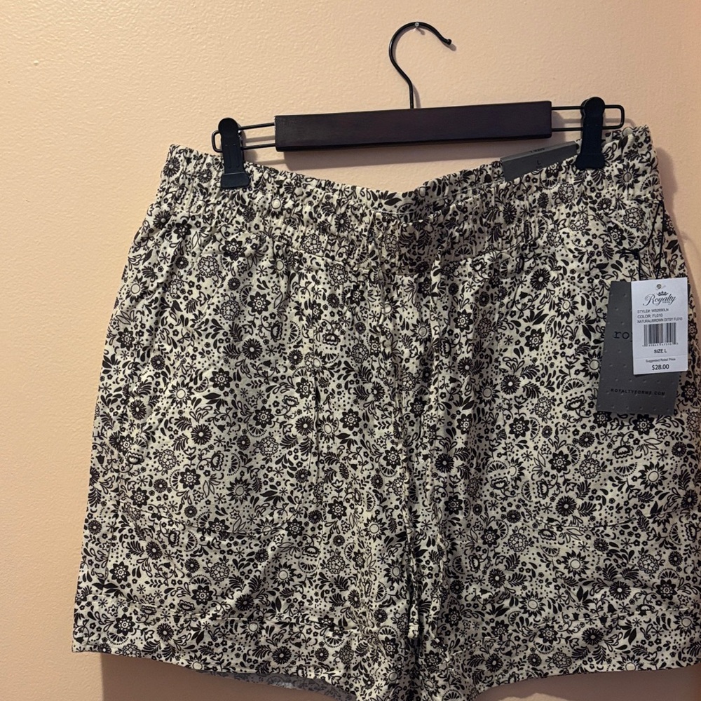 Royalty For Me Black Floral High Waist Shorts